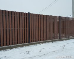 Забор и калитка из металлического штакетника, мкр Нурлытау